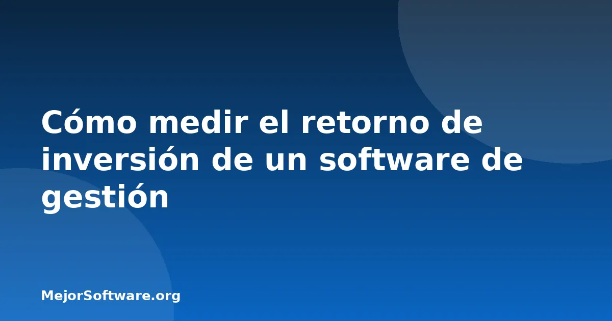Cómo medir el retorno de inversión de un software de gestión